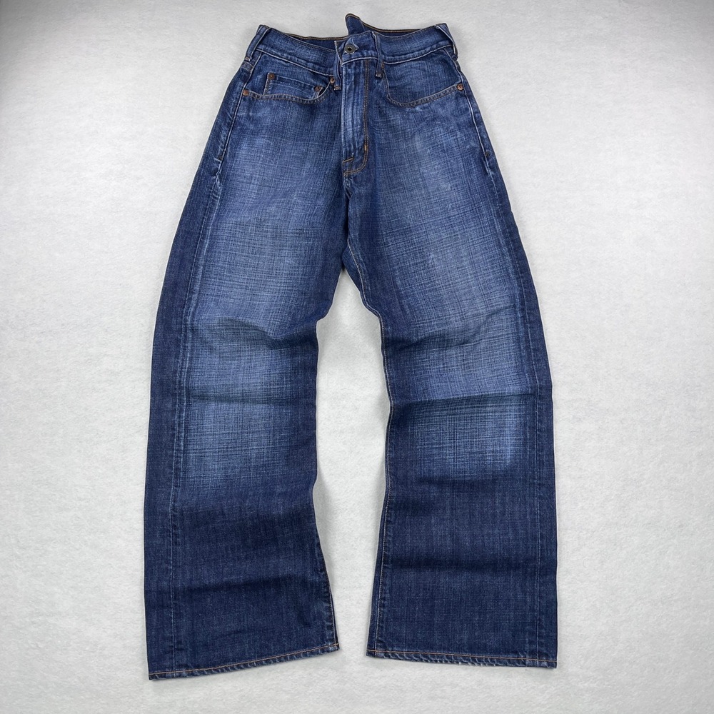 Guess Premium Marciano Mens Wide Boot Cut Leg Jeans Dark Wash Blue Cotton 32x30